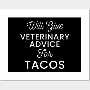 Will give veterinary advice for tacos typography design for Mexican food loving Vets Posters and Art